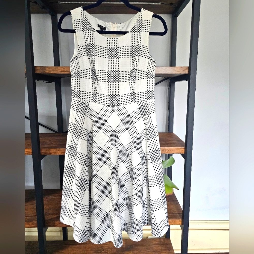 Talbots Black and White Checkered Dress